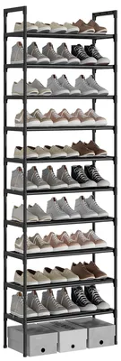 Imagen del producto de Estantería para zapatos, color , con 10 niveles, capacidad para 9-30 pares de zapatos, ideal para pasillos y salones