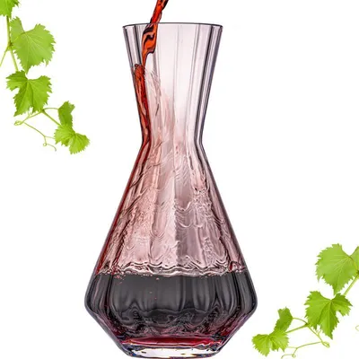 Produktbild von IMPERIAL glass Weindekanter 1200ml – handgefertigte Karaffe aus Crystalline Glas mit gewellter Optik – Rotweinkaraffe Serie "Cali/London"