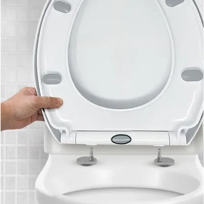Produktbild von CUQOO Ovaler WC-Sitz mit Dämpfungsfunktion â Freistehender Toilettensitz