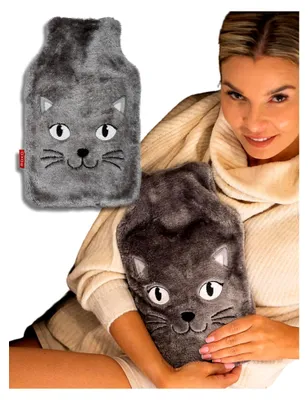 Produktbild von Wärmflasche mit Bezug für Frauen und Männer – Lustiges Geschenk mit Katzenmotiv