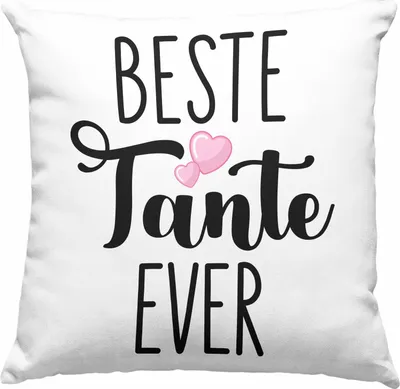 Produktbild von Trendation - Beste Tante Ever Deko-Kissen mit Füllung 40x40 Geschenk Geburtstag Weihnachten Lustig Geschenkideen von Nichte (Grau)