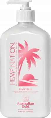 Obrázek produktu pro Australian Gold Hemp Nation Sunset Bliss Tan Extender – tělový balzám po opalování pro prodloužení opálení, konopný olej, 535 ml