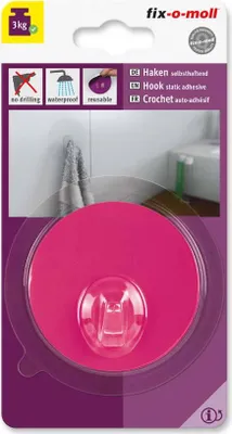 Produktbild von Haken rund 68mm rosa fix-o-moll