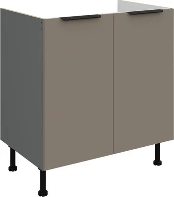 Produktbild von Spülenunterschrank LUNARA – Breite 80 cm, Dunkelbeige/Anthrazit