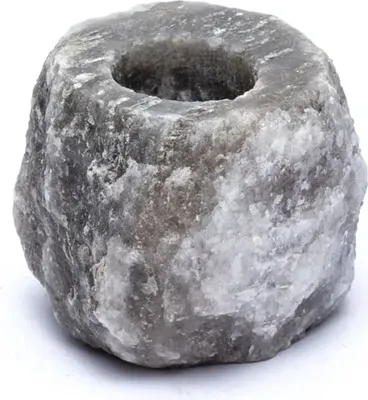 Produktbild von Kristallsalz-Teelichthalter Grau – 2er-Set – 800–1200 g