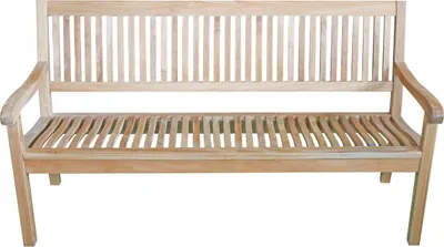 Produktbild von Gartenbank 180cm Teak Kingsbury Teakholz mit Armlehne Sitzbank Holzbank Bank