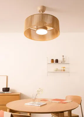 Produktbild von CREATE - WIND LAMP WOVEN - Leiser 25W-Deckenventilator mit LED-Licht