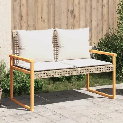 Zdjęcie produktu dla VidaXL 365863, Kremowy, Rotang, Stal, Drewno akacjowe, Dorośli i dzieci, 1190 mm, 610 mm, 790 mm
