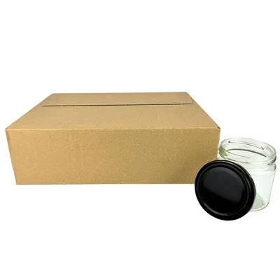 Produktbild von 60x Twist Off Honigglas 250g Rundglas Gläser für Honig, Deckel Schwarz