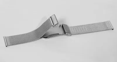 Produktbild von Edelstahl-Milanesearmband mit Faltschließe, silberfarben, 14 - 22 mm