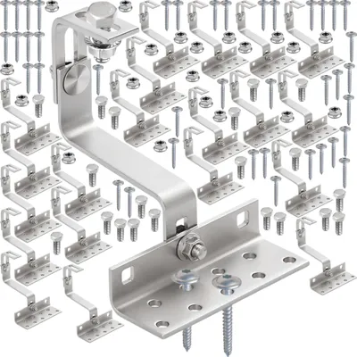 Produktbild von 5 Module Montageset Ziegeldachhaken, 8cm, Sechskantkopf 17