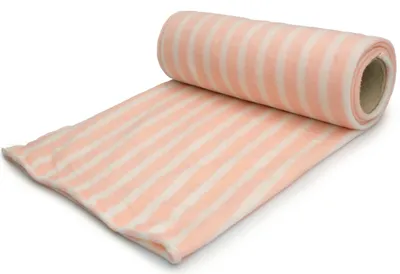 Produktbild von Bedruckter Fleece-Stoff Puderrosa Streifen 50 x 155 cm