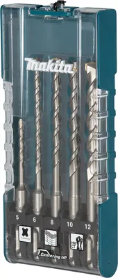 Produktbild von Hammerbohrer-Set SDS-plus, 5-teilig (Ø 5 / 6 / 8 / 10 / 12mm, Arbeitslänge 50mm / 100mm)