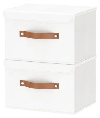 Produktbild von 2-teiliges Set faltbarer Aufbewahrungsboxen, Stoffboxen mit Griffen, Kleiderschrank-Organizer, Kleiderkorb