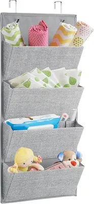 Produktbild von Hängeorganizer Tür System Hängeaufbewahrung mDesign 4 Fächer Grau Organizer