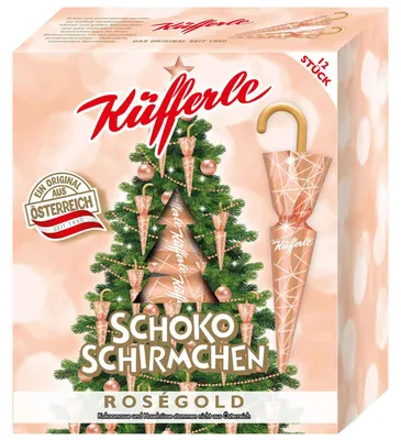 Produktbild von Küfferle Schokoschirmchen Roségold 12er