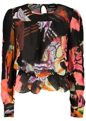 Imagen del producto de Camisa negra de manga larga para mujer de la marca Desigual.