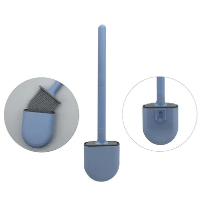 Image de Brosse WC Silicone Support mural Brosse WC adhésive Brosse Montage mural sans perçage