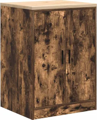 Image de vidaXL Armoire de rangement pour garage Chêne fumé Pin massif