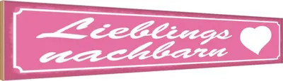 Produktbild von vianmo Holzschild 10x46 cm Lieblingsnachbarn Herz Dekoration