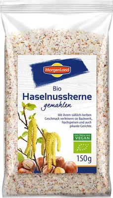 Image de MorgenLand - Noix de noisette moulues - 150 g - Lot de 8