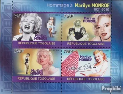 Produktbild von Briefmarken Togo 2010 Mi 3529-3532 Kleinbogen (kompl.Ausg.) postfrisch Marilyn Monroe