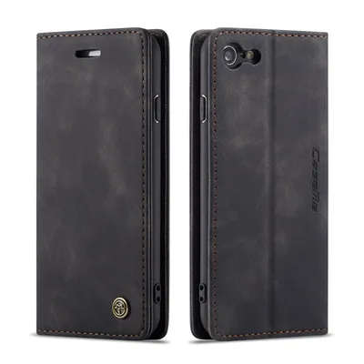 Immagine prodotto di custodia per iPhone 6s Plus, custodia retrò in Finto cuoio, tasche per carte, chiusura magnetica, custodia con funzione stand per iPhone 6 Plus / 6s Plus Nero