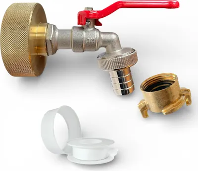Produktbild von IBC Messing Adapter S60 Auslaufhahn Schnellkupplung Wasserhahn 3/4 Zoll