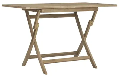 Produktbild von Gartentisch – Klapptisch – Tisch für den Außenbereich – Balkontisch – Massives Teakholz – Wetterbeständig – Mit Sonnenschirmhalterung