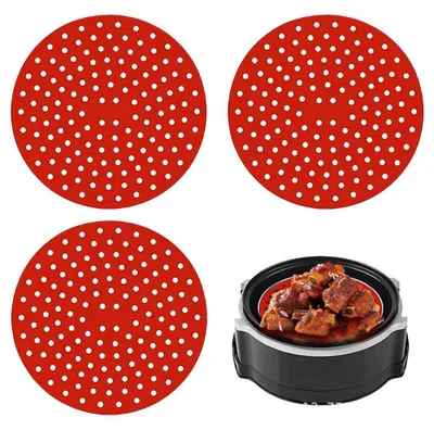 Obrázek produktu pro Silikonové vložky do fritézy s opakovaným použitím (balení 3 ks), snadno čistitelné příslušenství do fritézy, nepřilnavý povrch, příslušenství do fritézy