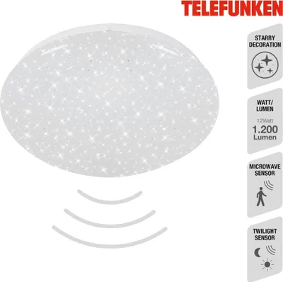 Image de Telefunken Sensor LED plafonnier, Ø 27,7 cm, 12 W, Briloner Leuchten