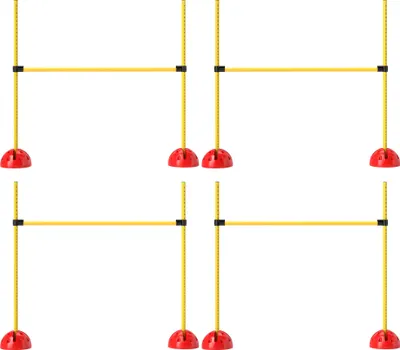 Produktbild von 4-teiliges Hunde-Agility-Set mit 4 Hürden und Tragetasche für das Sprungtraining, Gelb