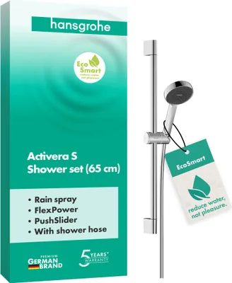 Produktbild von hansgrohe Activera S Brauseset 95 1jet EcoSmart mit Brausestange 65 cm, Chrom