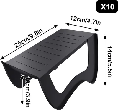 Produktbild von TWOLIIN Doppelschicht Schuhstapler,PP Anti-rutsch Schuh Organizer Stapelbar,Schuhhalter platzsparend für Eingangsbereich, Flur, SchlafzimmerStück,10 Stück Schwarz