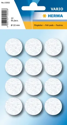 Produktbild von Filzgleiter weiß 22 mm VE=10x12 Stück