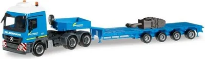 Produktbild von Herpa 303897 MB Actros L 08 Semitieflade-Szg m. Hakenfl. Liebherr LR 1