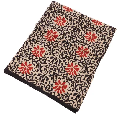 Produktbild von Blockdruck Tagesdecke, Bett & Sofaüberwurf, Handgearbeiteter Wandbehang, Wandtuch - Design 4, Rot, Baumwolle, Größe: Double 225*275 cm
