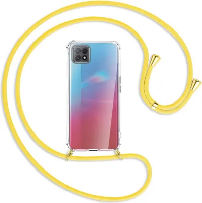 Produktbild von Handykette Backcover-Schutzhülle mit Band (Metall goldfarben) für Oppo A73 5G - gelb