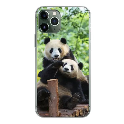 Produktbild von MuchoWow® Handyhülle Schutzhülle Hülle für iPhone 11 Pro Panda - Brücke - Natur Silikon Softcase Handy Hülle - Handy