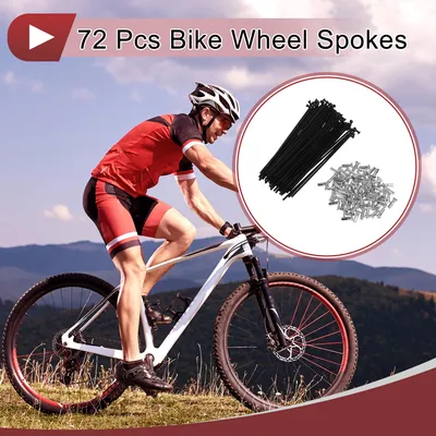 Produktbild von 72 Set 14G Fahrradspeichen 104mm Fahrradradspeichen Kohlenstoffstahl Schwarz
