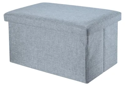 Image de Pouf pliable avec rangement et couvercle rembourré