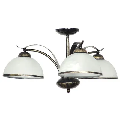 Zdjęcie produktu dla Lampa sufitowa złota patyna 3 szklane klosze Korfu 3xE27 15W Luminex