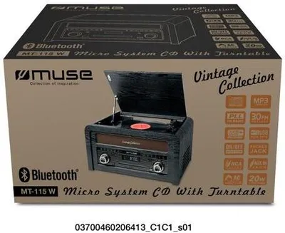 Zdjęcie produktu dla Muse MT-115 W, Czarny, Złoto, 33,45,78 RPM, Obrotowy, FM, CD, CD-R, CD-RW, Ramię w kształcie litery J.