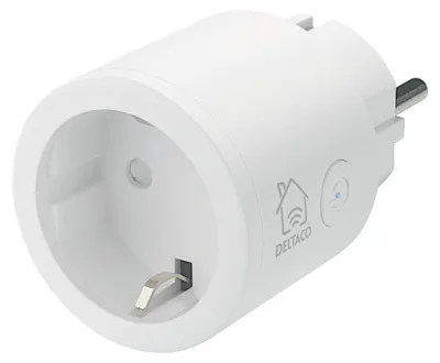 Image de DELTACO SMART HOME interrupteur, WLAN, 1xCEE 7/3, 10A, programmateur, blanc