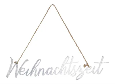 Produktbild von Riffelmacher Schriftzug Weihnachtszeit aus Metall silber 35 x 0,1 x 10 cm
