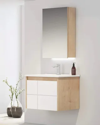 Produktbild von badmöbel Badezimmer Möbel 60x45 Unterschrank mit Waschbecken und Spiegelschrank 60cm 60 Likyam