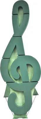 Produktbild von OASIS® Nass Steckschwamm Notenschlüssel LUSANA, Bioline Holzunterlage, Holzständer, grün, 103x40x6,5cm - Nasssteckschaum