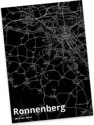 Produktbild von Mr. & Mrs. Panda Postkarte Ronnenberg - Geschenk, Stadt Dorf Karte Landkarte Map Stadtplan, Ansichtskarte, Postkarten, Grußkarte, Ansichtskarten, Fotokarte