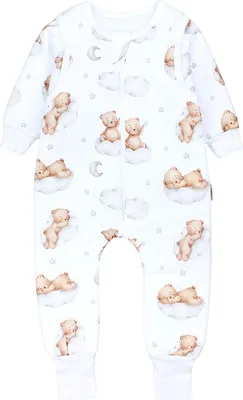 Produktbild von TupTam Baby Schlafsack mit Füßen und Ärmel e Materialien Winterschlafsack, Farbe: Bären auf Wolken / Weiß / Braun, Größe: 104-110