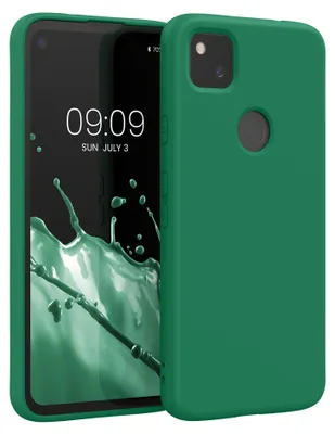 Produktbild von kwmobile Hülle kompatibel mit Google Pixel 4a Hülle - gummierte TPU Silikon Handyhülle - Schutzhülle für kabelloses Laden - Case in Pixie Green